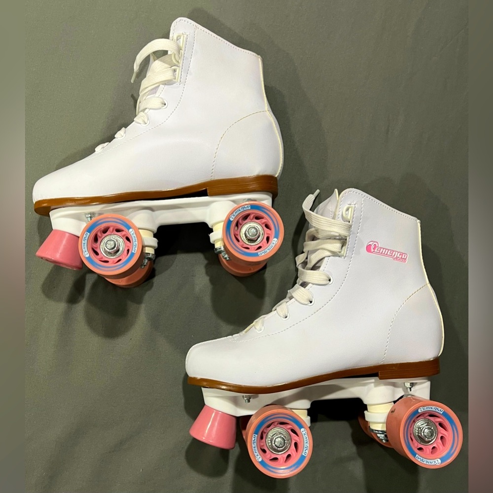 Cream & Pink Kids Quad Roller Skates - Classic High-Top
